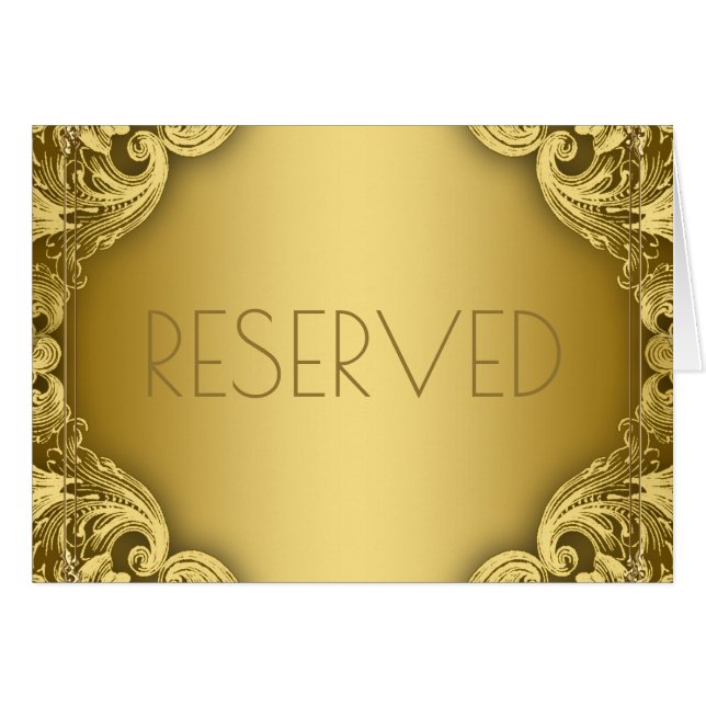 Reserved Seating Cards Elegant Gold (Front Horizontal)