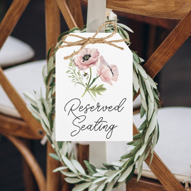 Reserved Seating Pink Poppy Wedding Large Tag (Creator Uploaded)