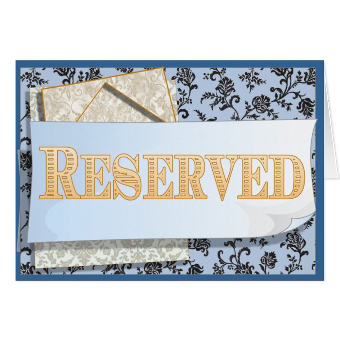 Reserved Seating Sign Card
