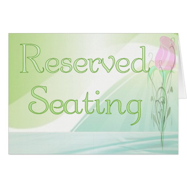 Reserved Seating Sign Card (Front Horizontal)
