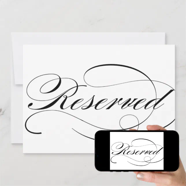 Reserved seating sign for wedding reception invitation Zazzle