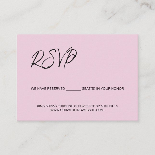 Reserved seats for you pink template budget  (Front)
