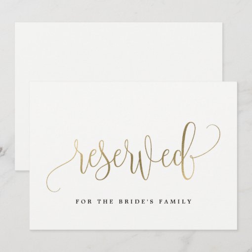 Reserved Sign - Lovely Calligraphy Invitation | Zazzle