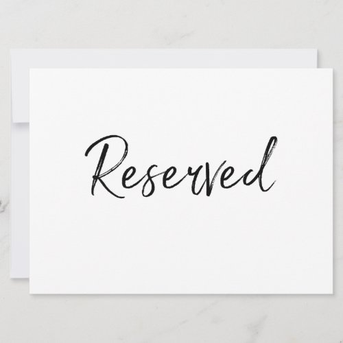 Reserved Sign  Stylish Hand Lettered Invitation