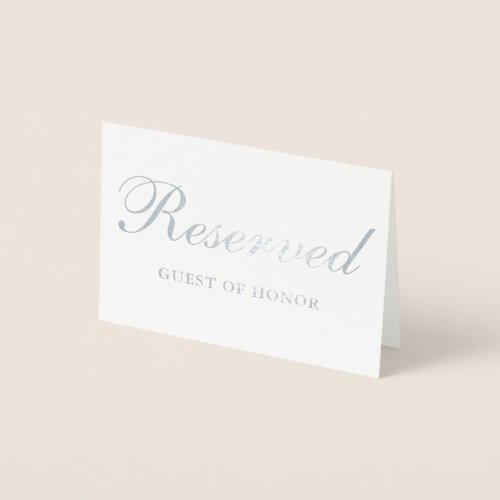 Reserved Silver Foil Special Guest Table Card