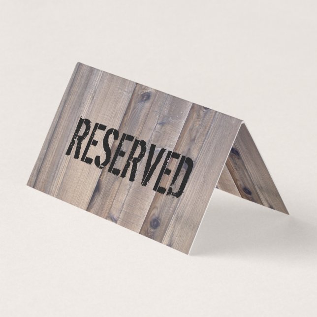 Reserved Table Card - Rustic Wood (Front)
