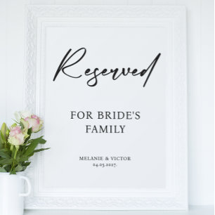 Reserved table Printable Wedding Sign Poster
