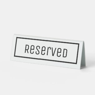 Reserved Table Sign