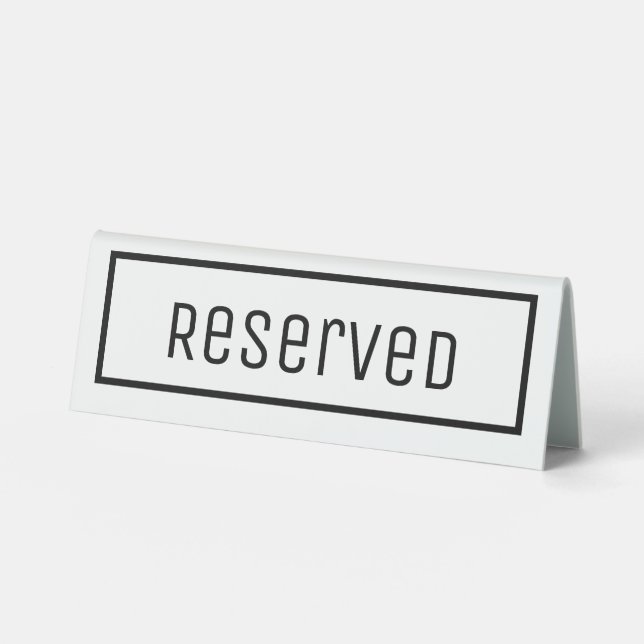 Reserved Table Sign (Front)