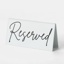 Reserved Table Sign