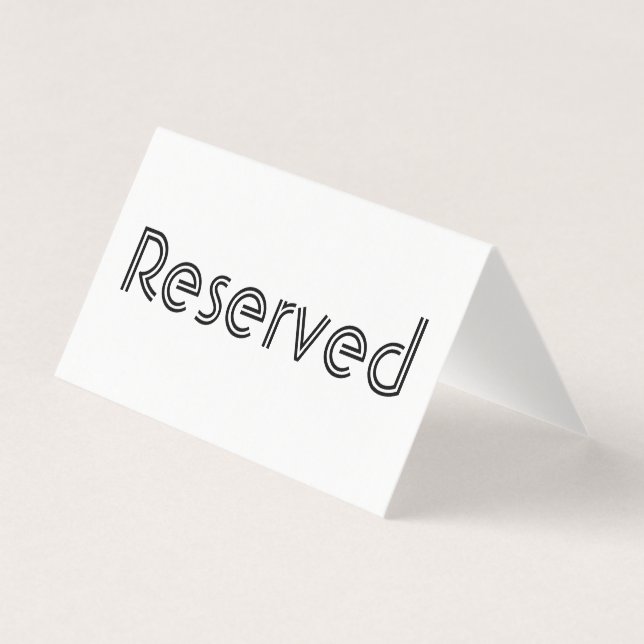 Reserved Table Sign Business Card (Front)