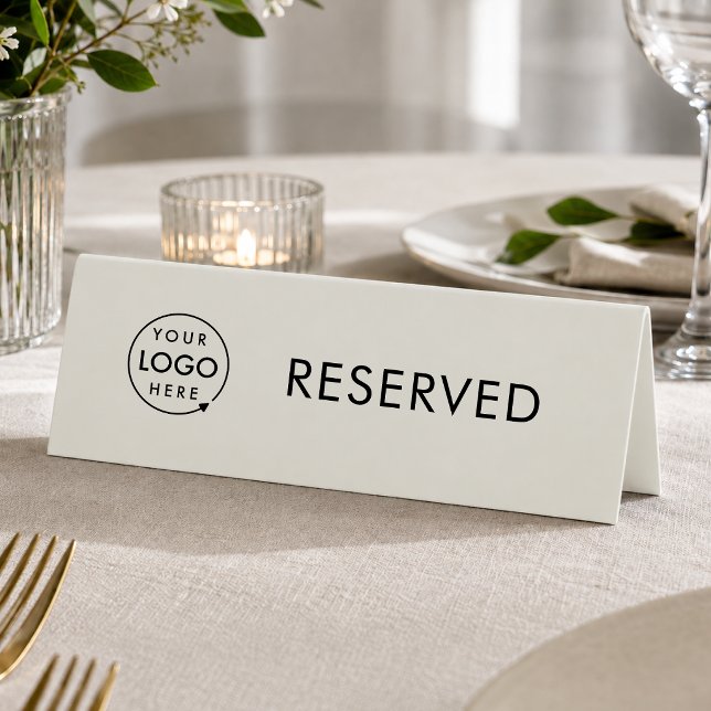 Reserved Table Sign | Cafe Restaurant Reservation  (Branded reserved table tent signs for restaurants, bars, cafes & hospitality events.)