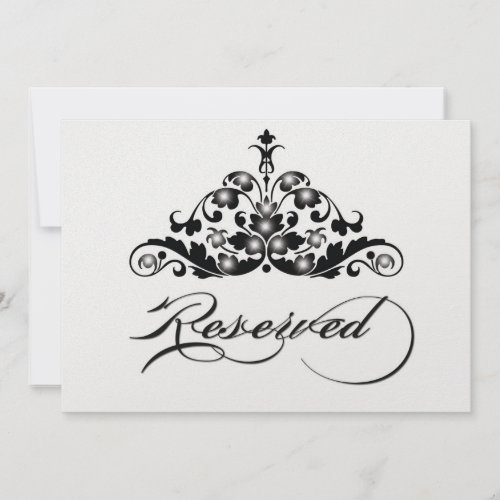 Reserved Table Sign in Ice Metallic Finish Invitation