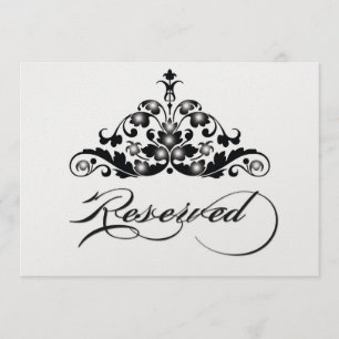 Reserved Table Sign in Ice Metallic Finish Invitation