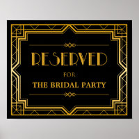 Reserved Table Wedding Sign | Gatsby Art Deco