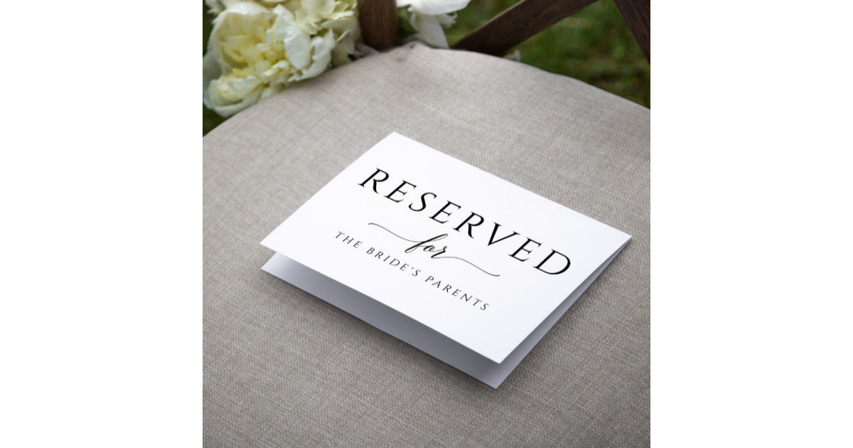 Reserved Tent Card Romantic Calligraphy Wedding | Zazzle