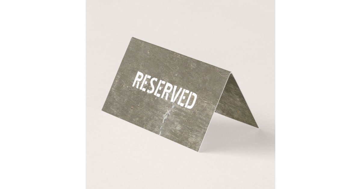 Reserved Tent Cards - Concrete | Zazzle