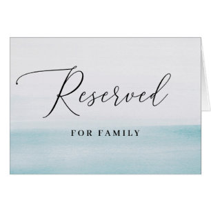 Reserved   Watercolor Blue Wedding Seating Sign