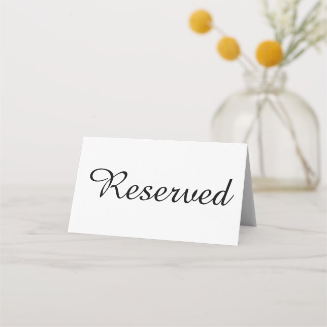 Reserved Wedding Event Folded Place Card (Front)