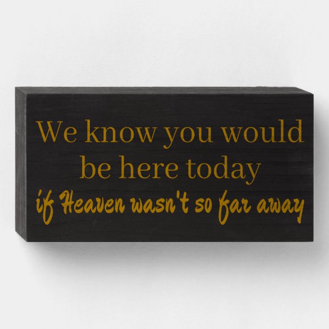 Reserved Wedding Memorial  Wooden Box Sign (Front Horizontal)