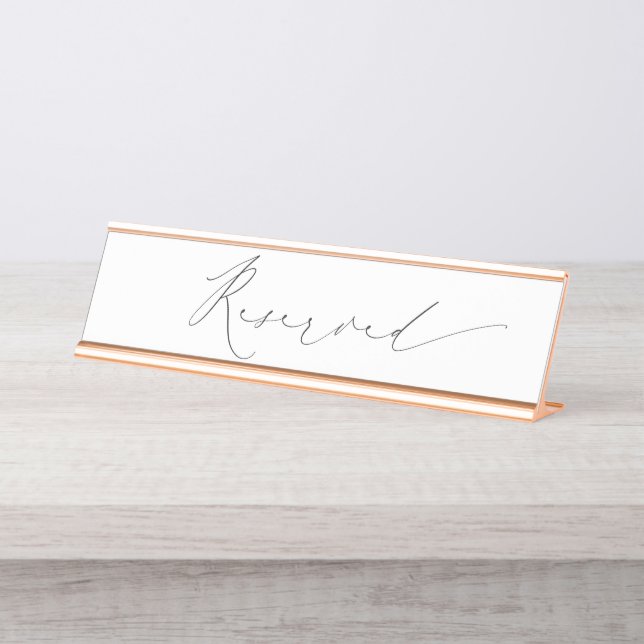 Reserved Wedding Reception Rose Gold Metal Sign (Front)