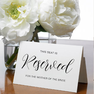 Reserved Wedding Seating Groom's Bride's Family Card