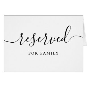 Reserved Wedding Sign   Modern Script Typography Cards