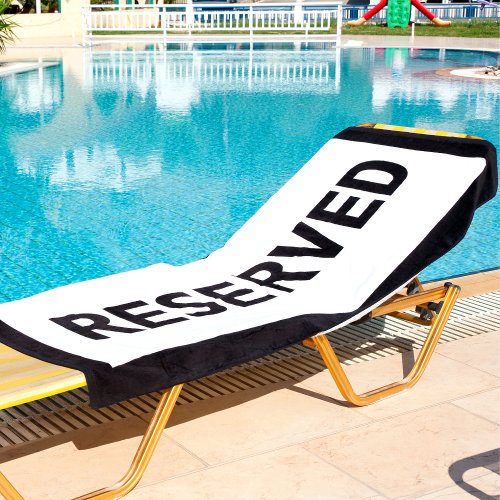 Reserved White Black Beach Towel