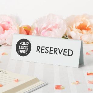 Reserved White Logo Restaurant Table Reservation Tent