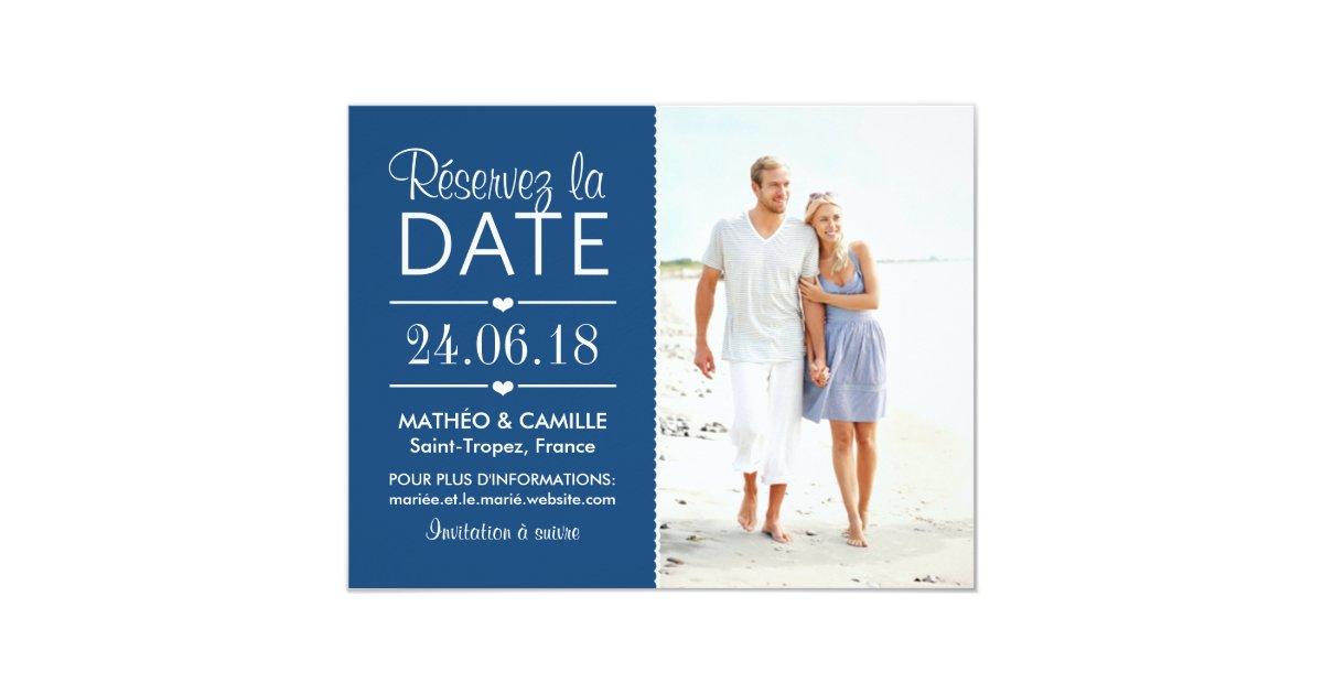 Reserver La Date Du Mariage Cartes Avec Photo Invitation