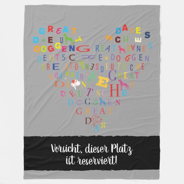 Reserviert für Deutsche Doggen Fleece Blanket (Front)