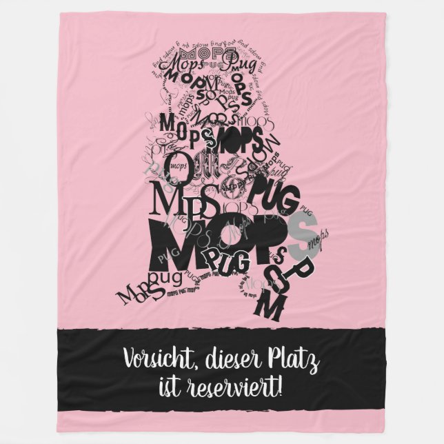 Reserviert für Herr Mops Fleece Blanket (Front)