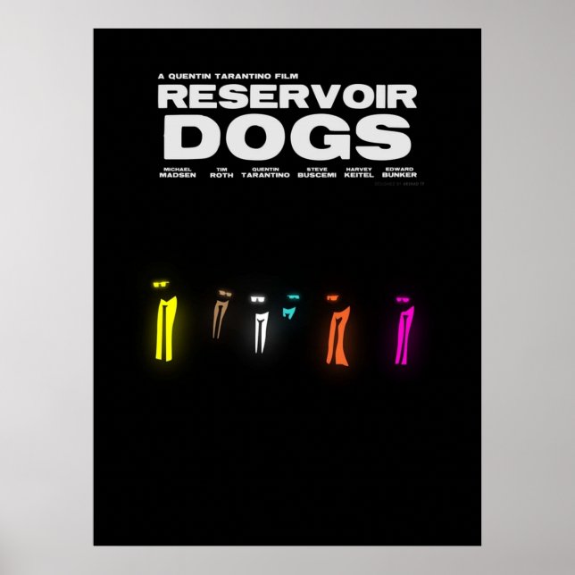 Reservoir Dogs Quentin Tarantino Minimalist black Poster (Front)