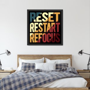 Reset Restart Refocus Mindset Gym Mental Health Framed Art
