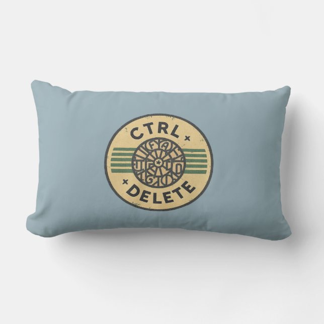 "Reset Your Day with CTRL + ALT + DELETE" Lumbar Pillow (Front)