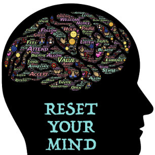Reset Your Mind Inspirational Word Art Design T-Shirt