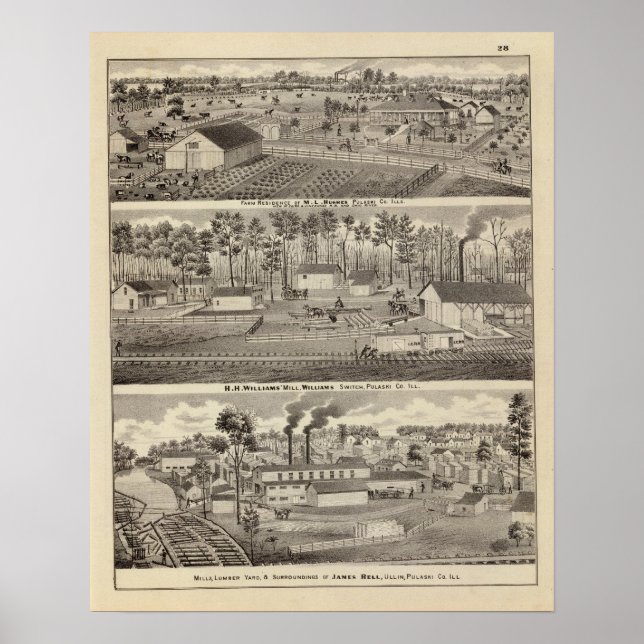 Residence and lumber mills and yards poster (Front)