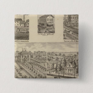Residence and mill of L & J Keller Pinback Button