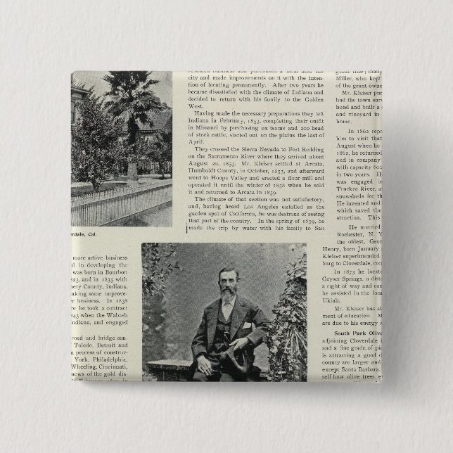 Residence and Orchard in California Pinback Button (Front)