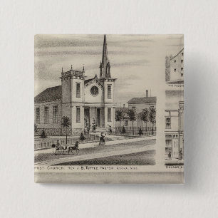 Residence, Farm, Church and Store in Minnesota Button