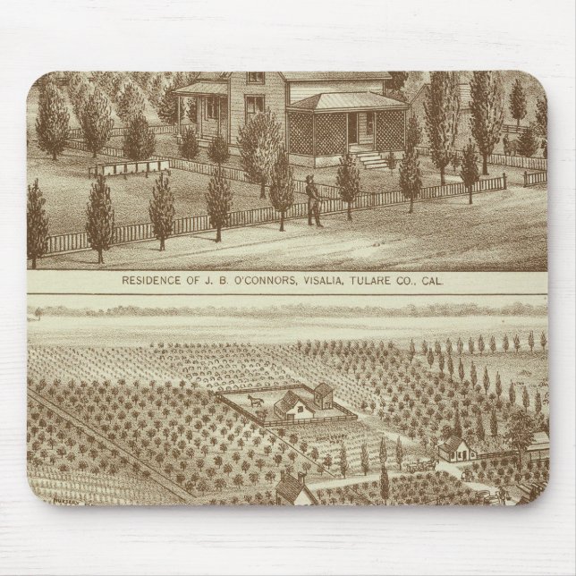 Residence, nursery, stable, Visalia, Cal Mouse Pad (Front)