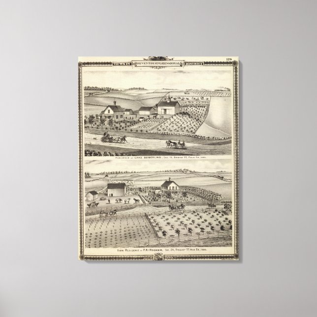 Residence of C Seiberling Canvas Print (Front)