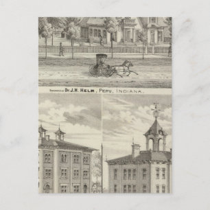 Residence of Dr JH Helm, Peru Postcard