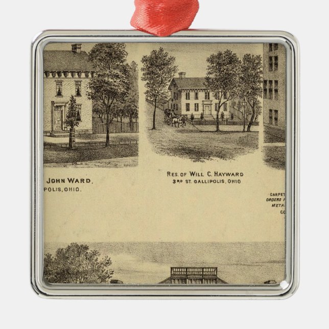 Residence of Dr Joseph Shallcross Metal Ornament (Front)