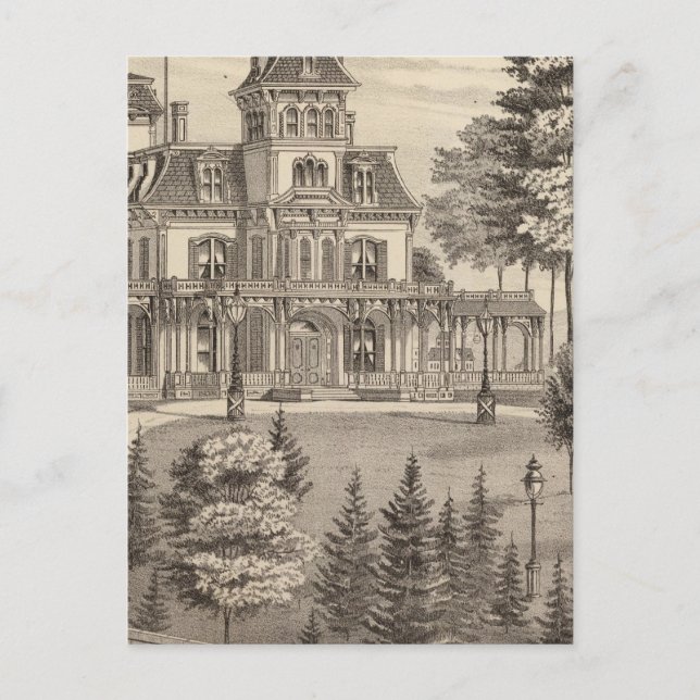 Residence of Genl HH Baxter in Rutland Vermont Postcard (Front)