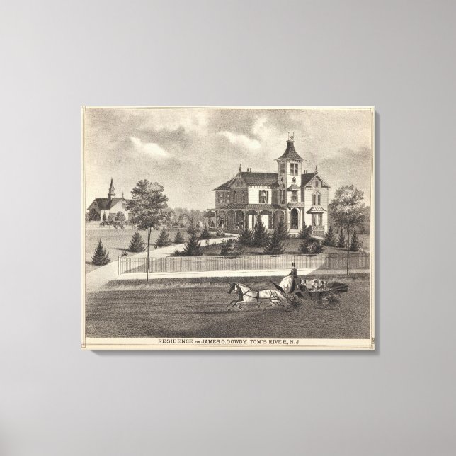 Residence of James G Gowdy, Tom's River, NJ Canvas Print (Front)