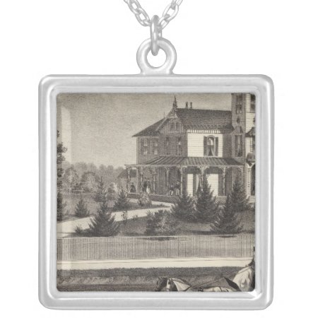 Residence Of James G Gowdy, Tom's River, Nj Silver Plated Necklace