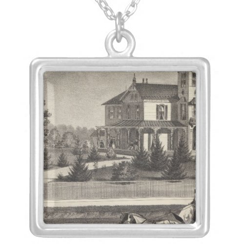 Residence of James G Gowdy Toms River NJ Silver Plated Necklace
