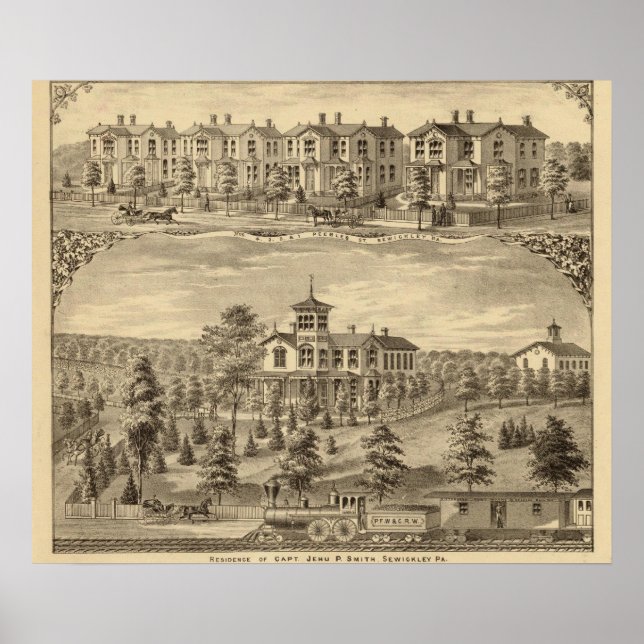 Residence of Jehu P Smith, Sewickley Poster (Front)