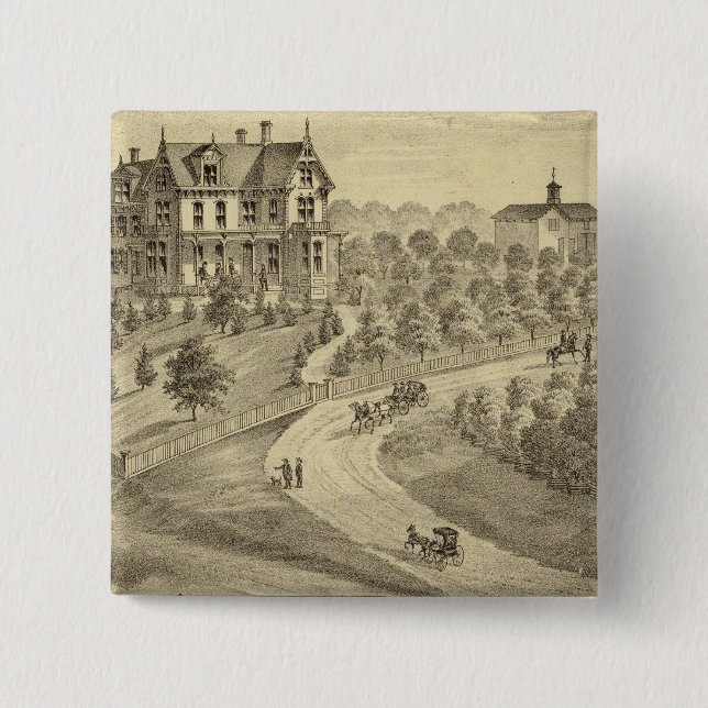 Residence of John Biggert, Idlewood Station Pinback Button (Front)